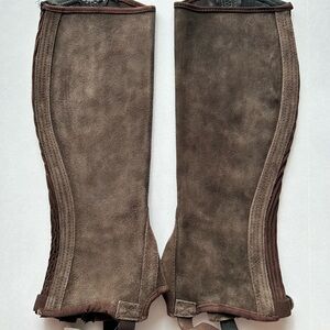 Half chaps TredstepIreland brown leather 16”calf 17” hgt Never worn